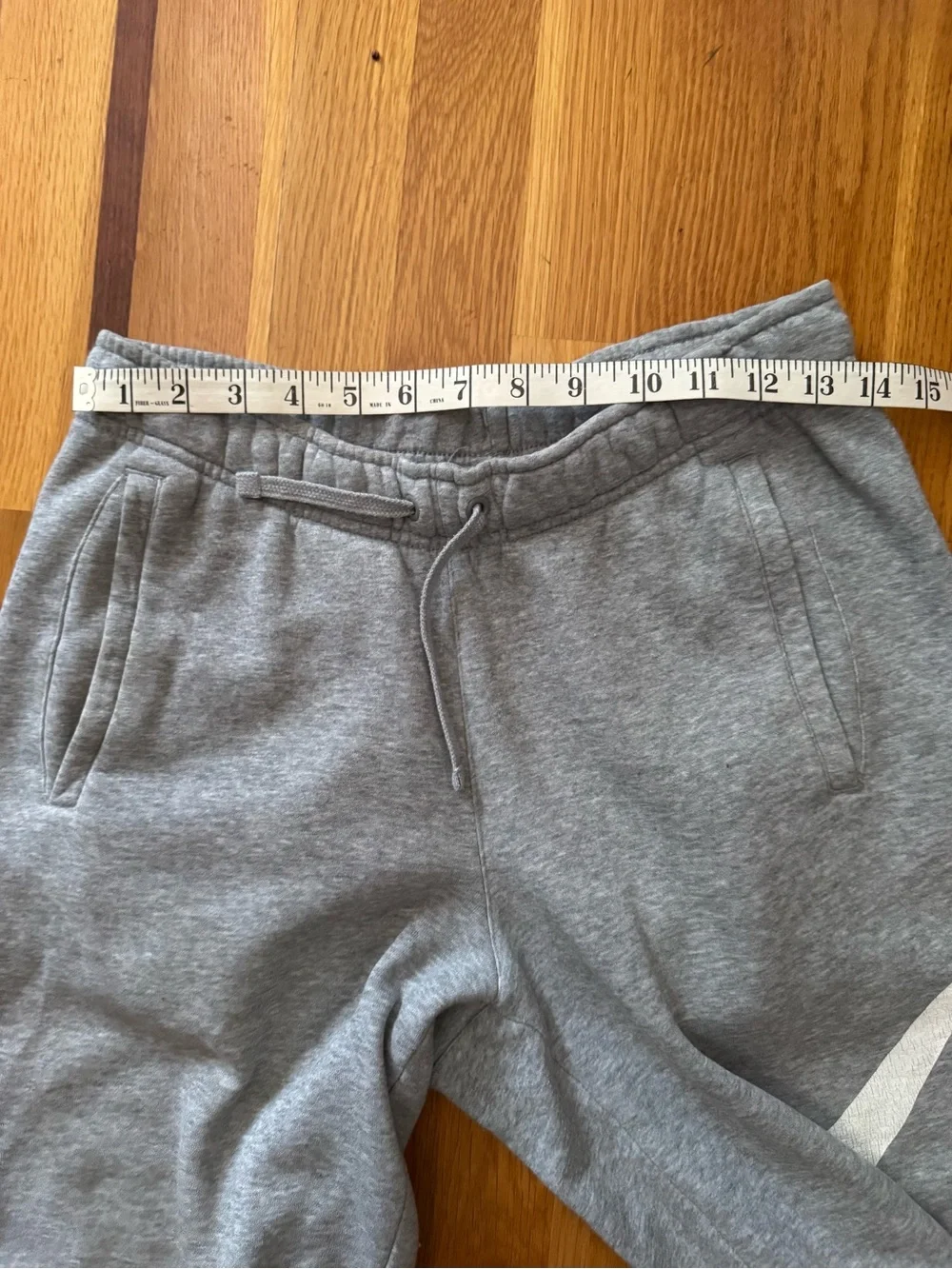 Nike Gray Fleece Shorts with White Swoosh